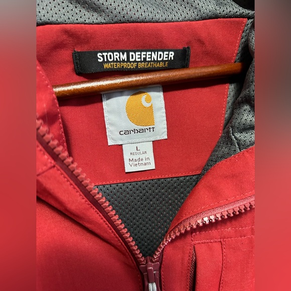 NWOT Carhartt Storm Defender Hooded Jacket - Red - Picture 4 of 4